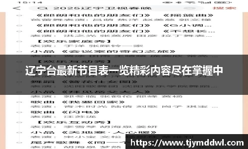 辽宁台最新节目表一览精彩内容尽在掌握中